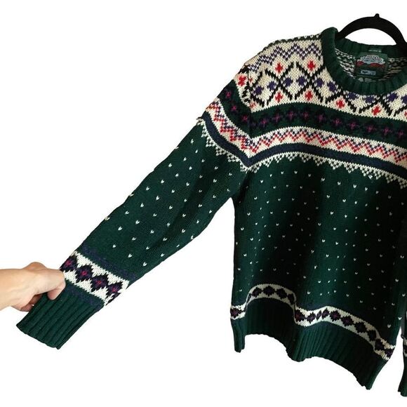 (SOLD) BEAVER CANOE Men’s Hand Frame Knit Shetland Wool Sweater L - Picture 2 of 5